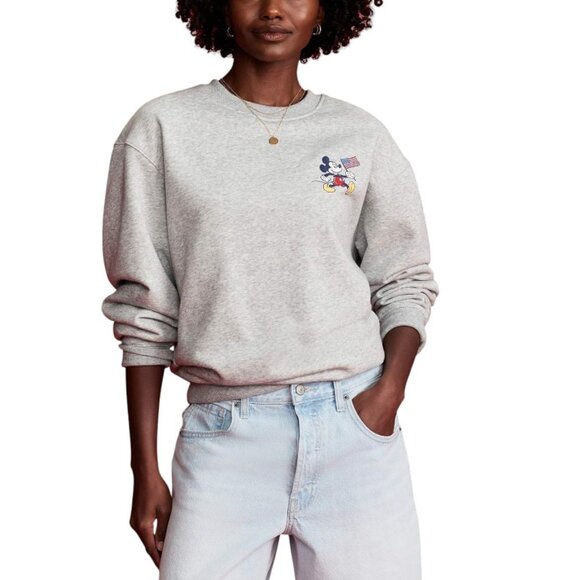 OLD NAVY X DISNEY© MICKEY MOUSE OVERSIZED FLAG LOGO-GRAPHIC SWEATSHIRT - Picture 2 of 4